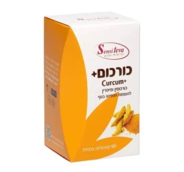 כורכום פלוס, 90 כמוסות, סנסי טבע חי פארם - בית מרקחת אונליין