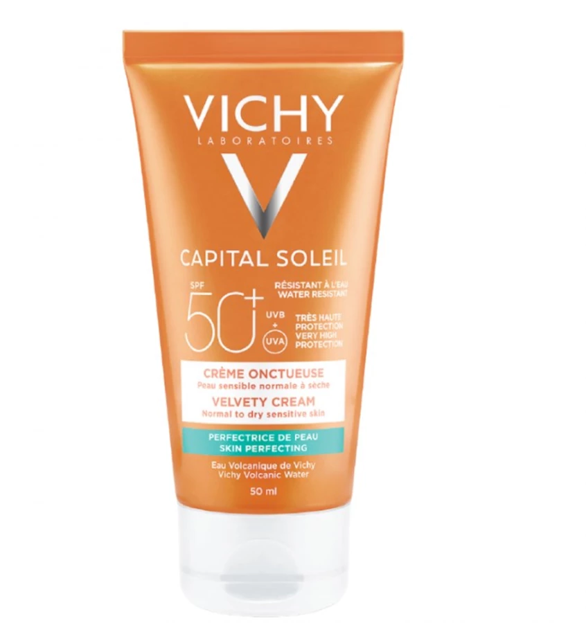 קרם הגנה לפנים SPF+50 לעור רגיל עד יבש, וישי, 50 מ