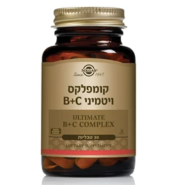 קומפלקס ויטמיני B+C סולגאר, 30 טבליות חי פארם - בית מרקחת אונליין