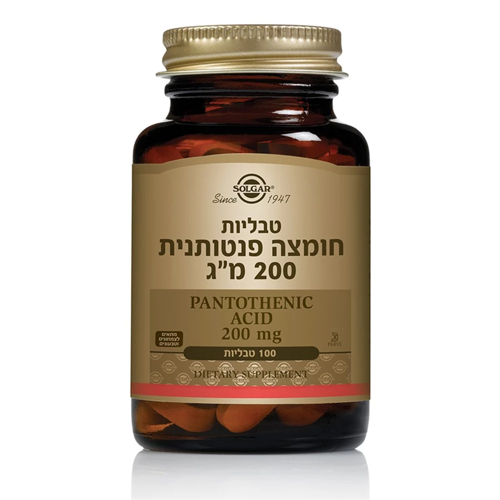 ויטמין B5 חומצה פנטותנית, 100 טבליות, סולגאר