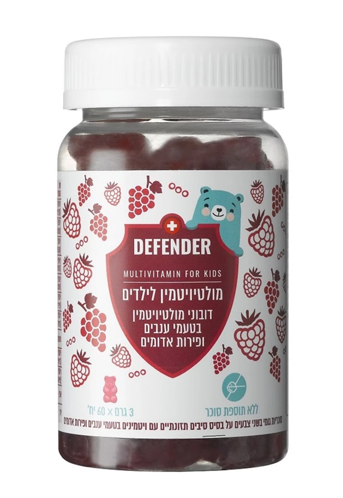 דובוני מולטי ויטמין לילדים, 60 יח', דיפנדר